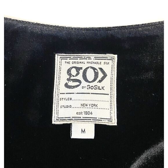 GO SILK Women's M Velvet Black Jacket Silk Blend Long Sleeves Regent Holidays - Picture 5 of 12